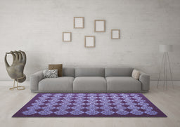 Machine Washable Abstract Blue Contemporary Rug in a Living Room, wshcon1047blu