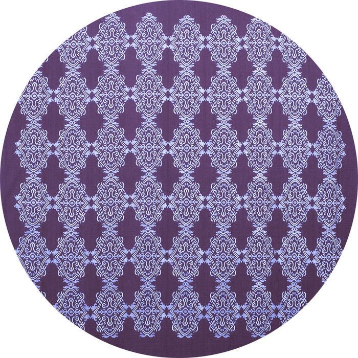 Round Abstract Blue Contemporary Rug, con1047blu