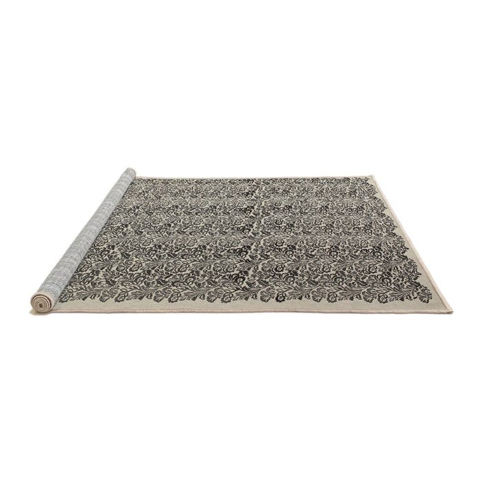 Serging Thickness of Machine Washable Contemporary Gray Rug, wshcon1048