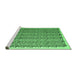 Sideview of Machine Washable Abstract Emerald Green Contemporary Area Rugs, wshcon1048emgrn
