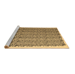 Sideview of Machine Washable Abstract Brown Contemporary Rug, wshcon1048brn