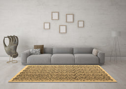 Machine Washable Abstract Brown Contemporary Rug in a Living Room,, wshcon1048brn
