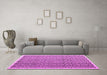 Machine Washable Abstract Pink Contemporary Rug in a Living Room, wshcon1048pnk