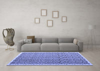 Machine Washable Abstract Blue Contemporary Rug, wshcon1048blu