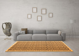 Machine Washable Abstract Orange Contemporary Area Rugs in a Living Room, wshcon1048org