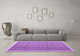 Machine Washable Abstract Purple Contemporary Area Rugs in a Living Room, wshcon1048pur