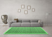 Machine Washable Abstract Emerald Green Contemporary Area Rugs in a Living Room,, wshcon1048emgrn