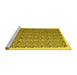 Sideview of Machine Washable Abstract Yellow Contemporary Rug, wshcon1048yw