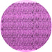 Round Machine Washable Abstract Pink Contemporary Rug, wshcon1048pnk