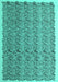 Machine Washable Abstract Turquoise Contemporary Area Rugs, wshcon1048turq