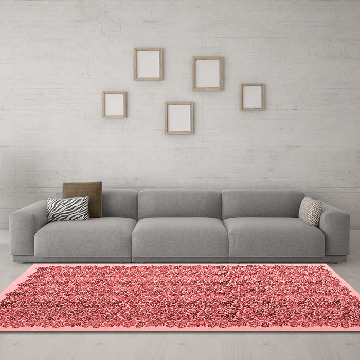 Contemporary Red Washable Rugs