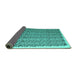 Sideview of Abstract Turquoise Contemporary Rug, con1048turq