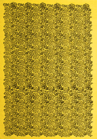 Abstract Yellow Contemporary Rug, con1048yw