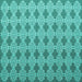 Square Abstract Turquoise Contemporary Rug, con1049turq