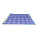 Sideview of Machine Washable Abstract Blue Contemporary Rug, wshcon1049blu