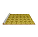 Sideview of Machine Washable Abstract Yellow Contemporary Rug, wshcon1049yw