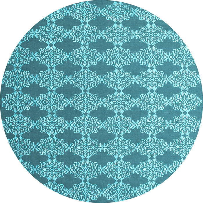 Round Machine Washable Abstract Light Blue Contemporary Rug, wshcon1049lblu
