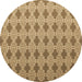Round Machine Washable Abstract Brown Contemporary Rug, wshcon1049brn