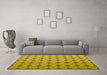 Machine Washable Abstract Yellow Contemporary Rug in a Living Room, wshcon1049yw