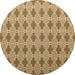 Round Abstract Brown Contemporary Rug, con1049brn