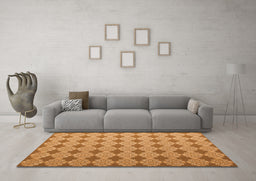 Machine Washable Abstract Orange Contemporary Area Rugs in a Living Room, wshcon1049org