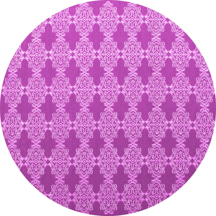 Round Abstract Pink Contemporary Rug, con1049pnk