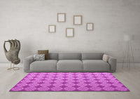 Machine Washable Abstract Pink Contemporary Rug, wshcon1049pnk