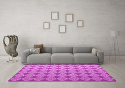Machine Washable Abstract Pink Contemporary Rug in a Living Room, wshcon1049pnk