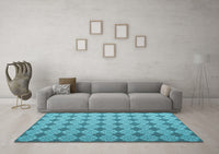 Machine Washable Abstract Light Blue Contemporary Rug, wshcon1049lblu