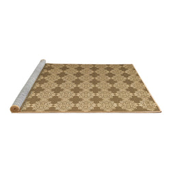 Sideview of Machine Washable Abstract Brown Contemporary Rug, wshcon1049brn