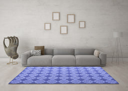 Machine Washable Abstract Blue Contemporary Rug in a Living Room, wshcon1049blu