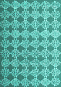 Abstract Turquoise Contemporary Rug, con1049turq