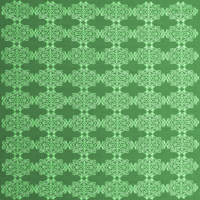Square Machine Washable Abstract Emerald Green Contemporary Area Rugs, wshcon1049emgrn