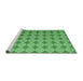 Sideview of Machine Washable Abstract Emerald Green Contemporary Area Rugs, wshcon1049emgrn