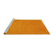 Sideview of Machine Washable Abstract Yellow Contemporary Rug, wshcon104yw