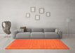 Machine Washable Abstract Orange Contemporary Area Rugs in a Living Room, wshcon104org