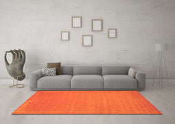 Machine Washable Abstract Orange Contemporary Area Rugs in a Living Room, wshcon104org
