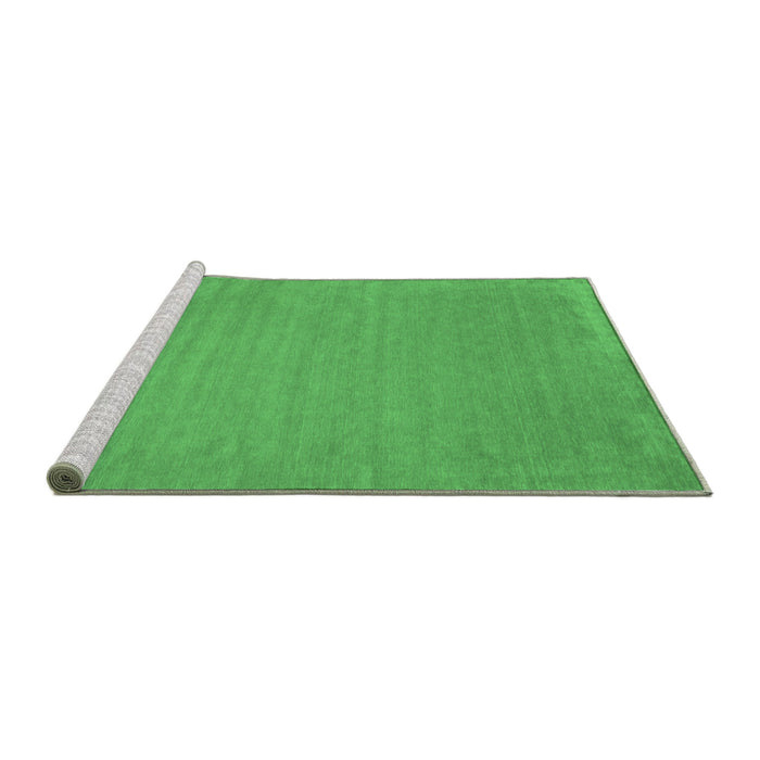 Sideview of Machine Washable Abstract Emerald Green Contemporary Area Rugs, wshcon104emgrn