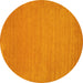 Round Machine Washable Abstract Yellow Contemporary Rug, wshcon104yw