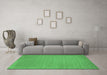 Machine Washable Abstract Emerald Green Contemporary Area Rugs in a Living Room,, wshcon104emgrn