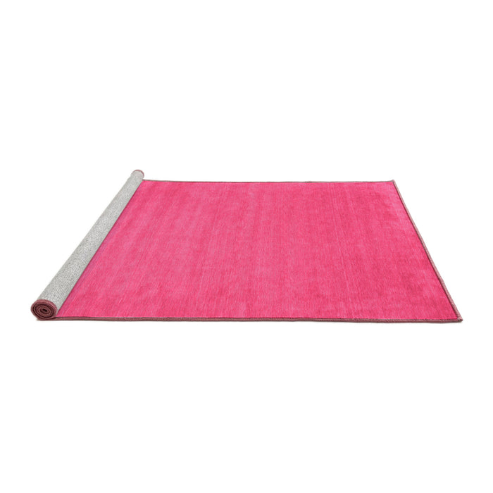 Sideview of Machine Washable Abstract Pink Contemporary Rug, wshcon104pnk