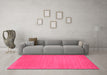 Machine Washable Abstract Pink Contemporary Rug in a Living Room, wshcon104pnk