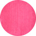 Round Machine Washable Abstract Pink Contemporary Rug, wshcon104pnk