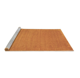 Sideview of Machine Washable Abstract Brown Contemporary Rug, wshcon104brn