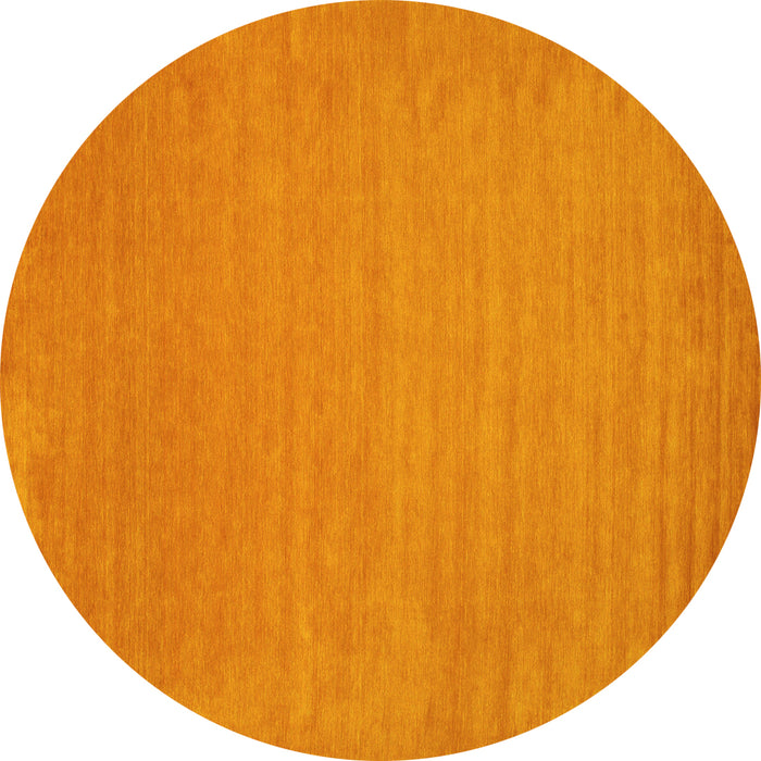 Round Abstract Yellow Contemporary Rug, con104yw