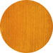 Round Abstract Yellow Contemporary Rug, con104yw