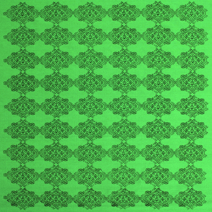 Round Machine Washable Abstract Green Contemporary Area Rugs, wshcon1050grn