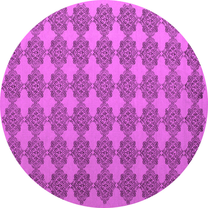 Round Machine Washable Abstract Pink Contemporary Rug, wshcon1050pnk