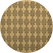 Round Abstract Brown Contemporary Rug, con1050brn