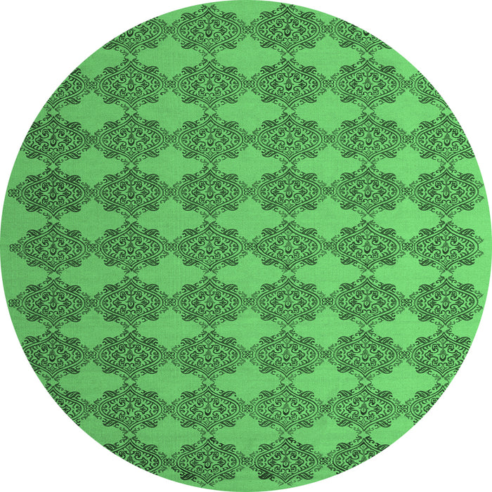 Round Abstract Emerald Green Contemporary Rug, con1050emgrn